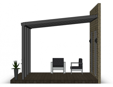 Preview: Überdachung mit VSG 8,76 mm klar, 9 x 3,5 m